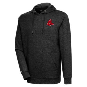 Men's Antigua Heather Black Boston Red Sox Action Pullover Hoodie