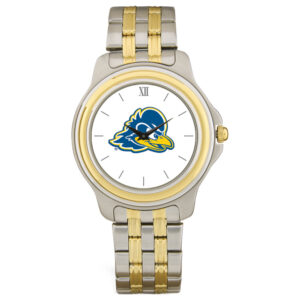 Men's Silver/Gold Delaware Fightin' Blue Hens Two-Tone Team Logo Wristwatch