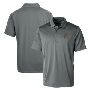 Cutter & Buck Steel Grambling Tigers Primary Team Logo Prospect Textured Stretch Polo