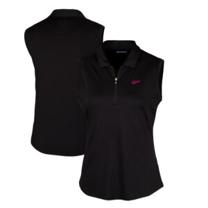 Women's Cutter & Buck Black New Mexico State Aggies Forge Stretch Sleeveless Polo