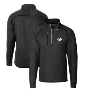 Men's Cutter & Buck Heather Charcoal Arizona Cardinals Mainsail Sweater-Knit Big & Tall Half-Zip Pullover Jacket