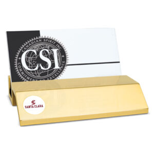 Gold Santa Clara Broncos Team Business Card Holder