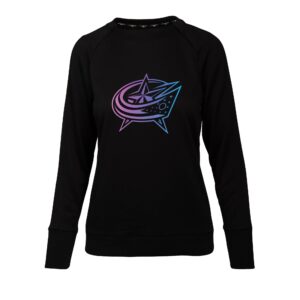 Women's Levelwear Black Columbus Blue Jackets Iridescent Rea Sweatshirt