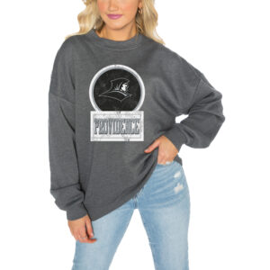 Women's Gameday Couture Charcoal Providence Friars Drop Shoulder Fleece Drop Pullover Sweatshirt