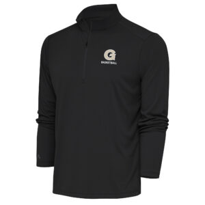 Men's Antigua Charcoal Georgetown Hoyas Basketball Tribute Quarter-Zip Pullover Top