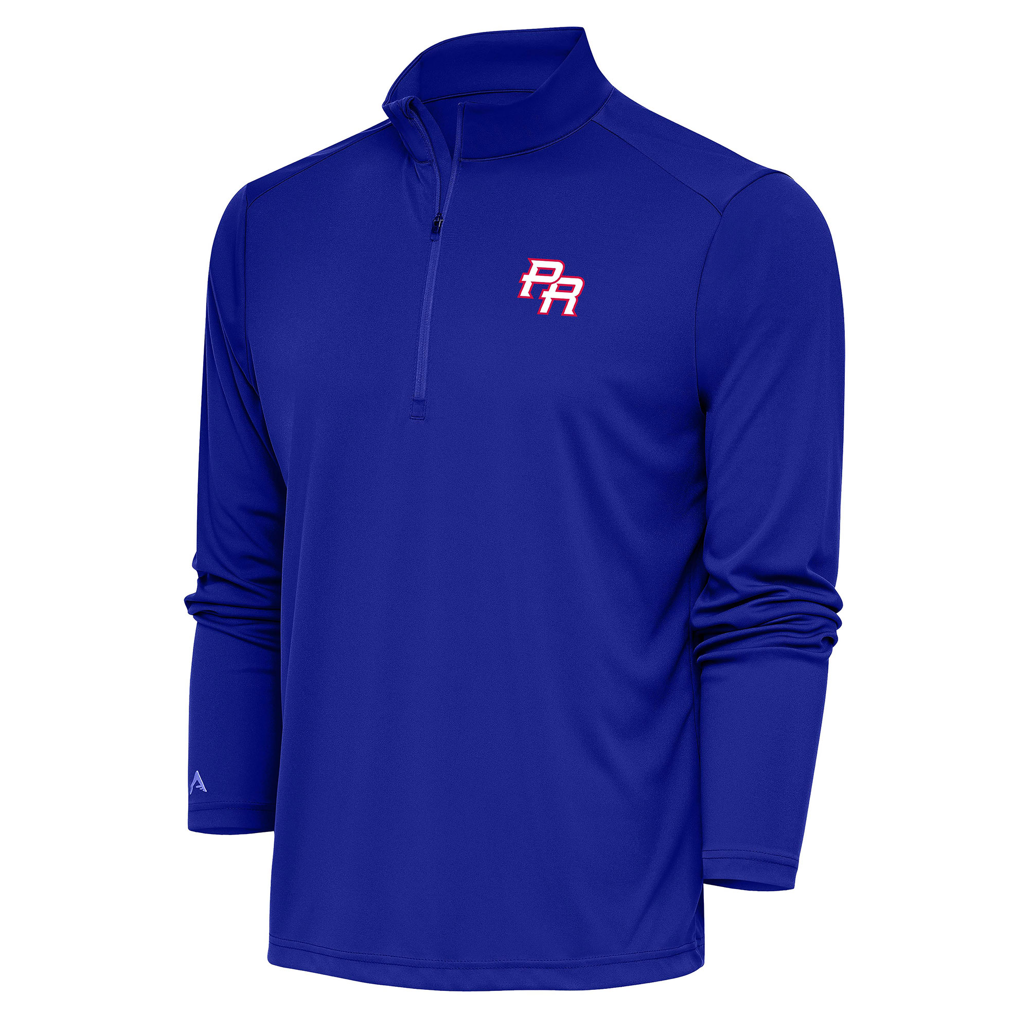 Men's Antigua Royal Puerto Rico Baseball 2023 World Baseball Classic Tribute Quarter-Zip Pullover Top