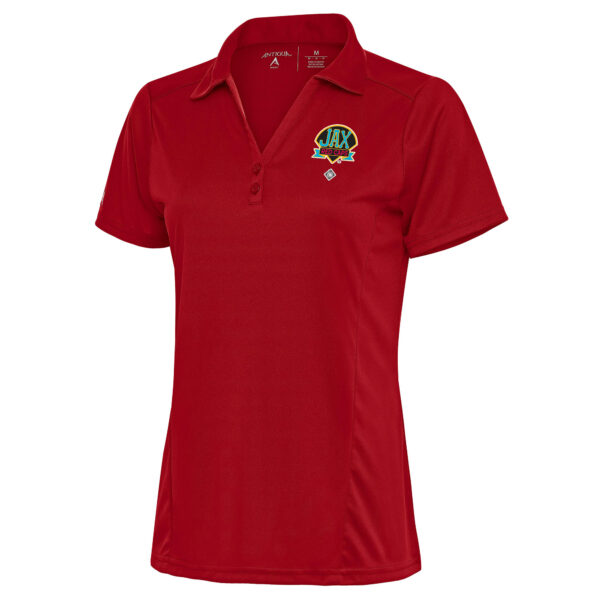 Women's Antigua Red Jacksonville Red Caps Tribute Polo