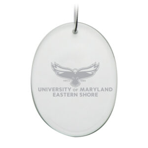 Maryland Eastern Shore Hawks Primary Logo 2.75'' x 3.75'' Glass Oval Ornament