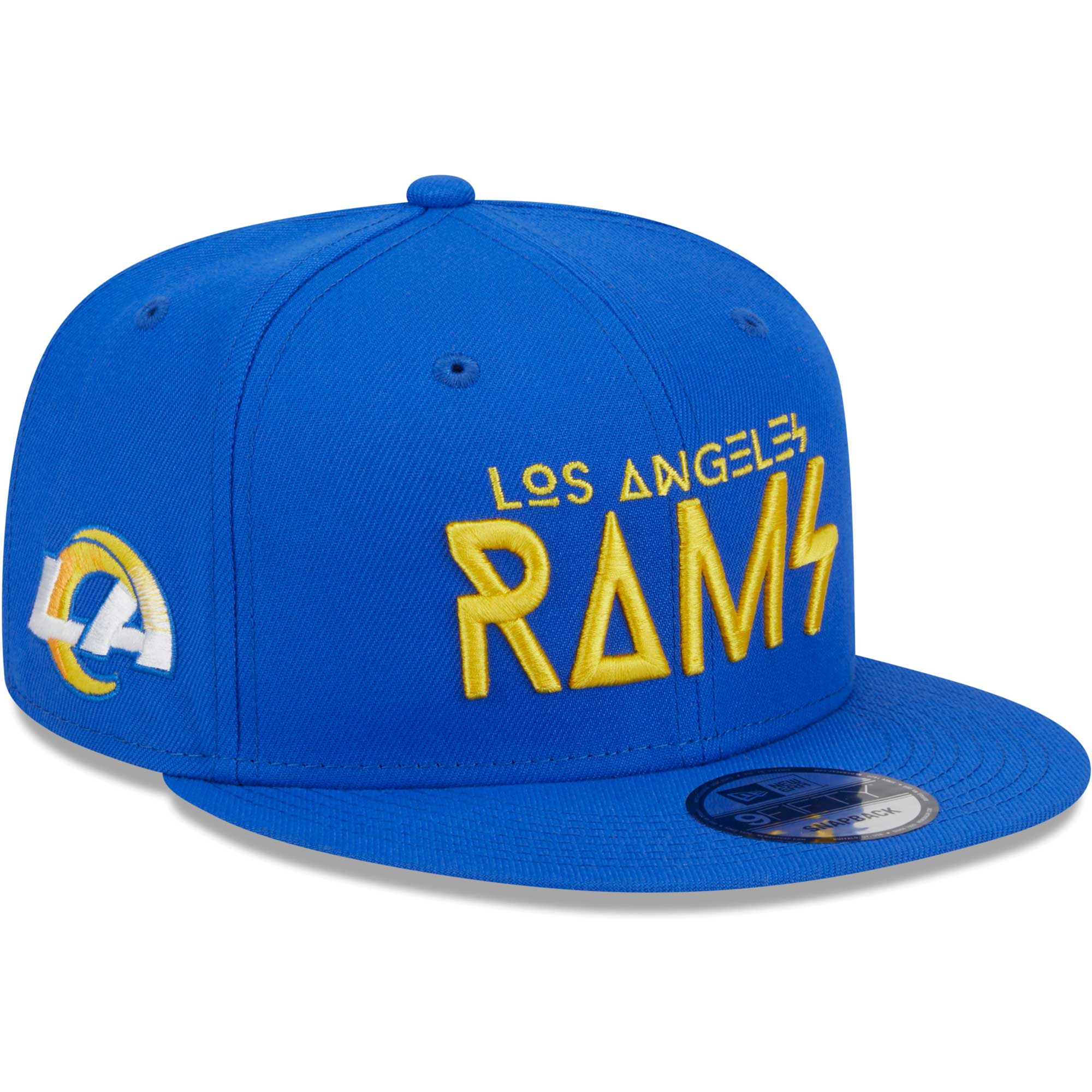 Men's New Era Royal Los Angeles Rams Word 9FIFTY Snapback Hat - Image 7
