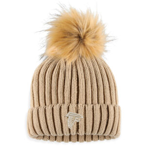 Women's WEAR by Erin Andrews  Natural Atlanta Falcons Neutral Cuffed Knit Hat with Pom
