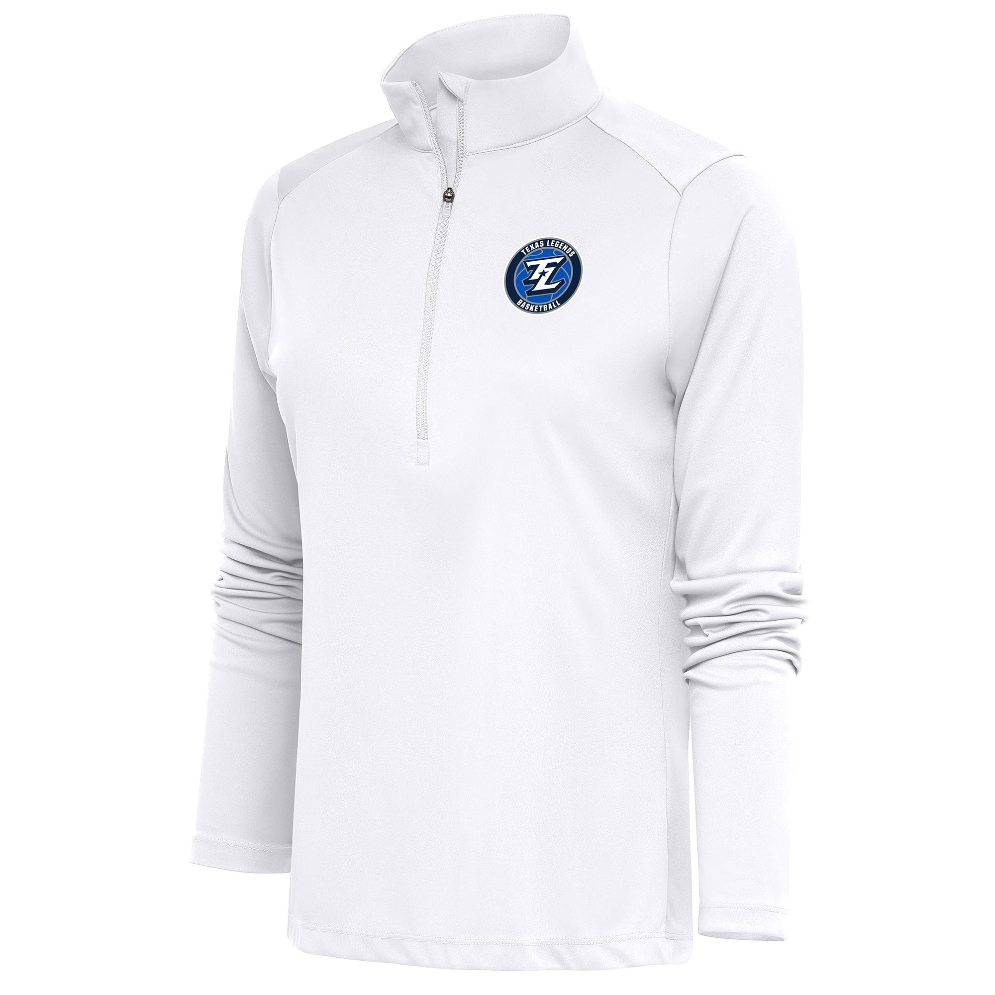 Women's Antigua White Texas Legends Tribute Half-Zip Pullover Top