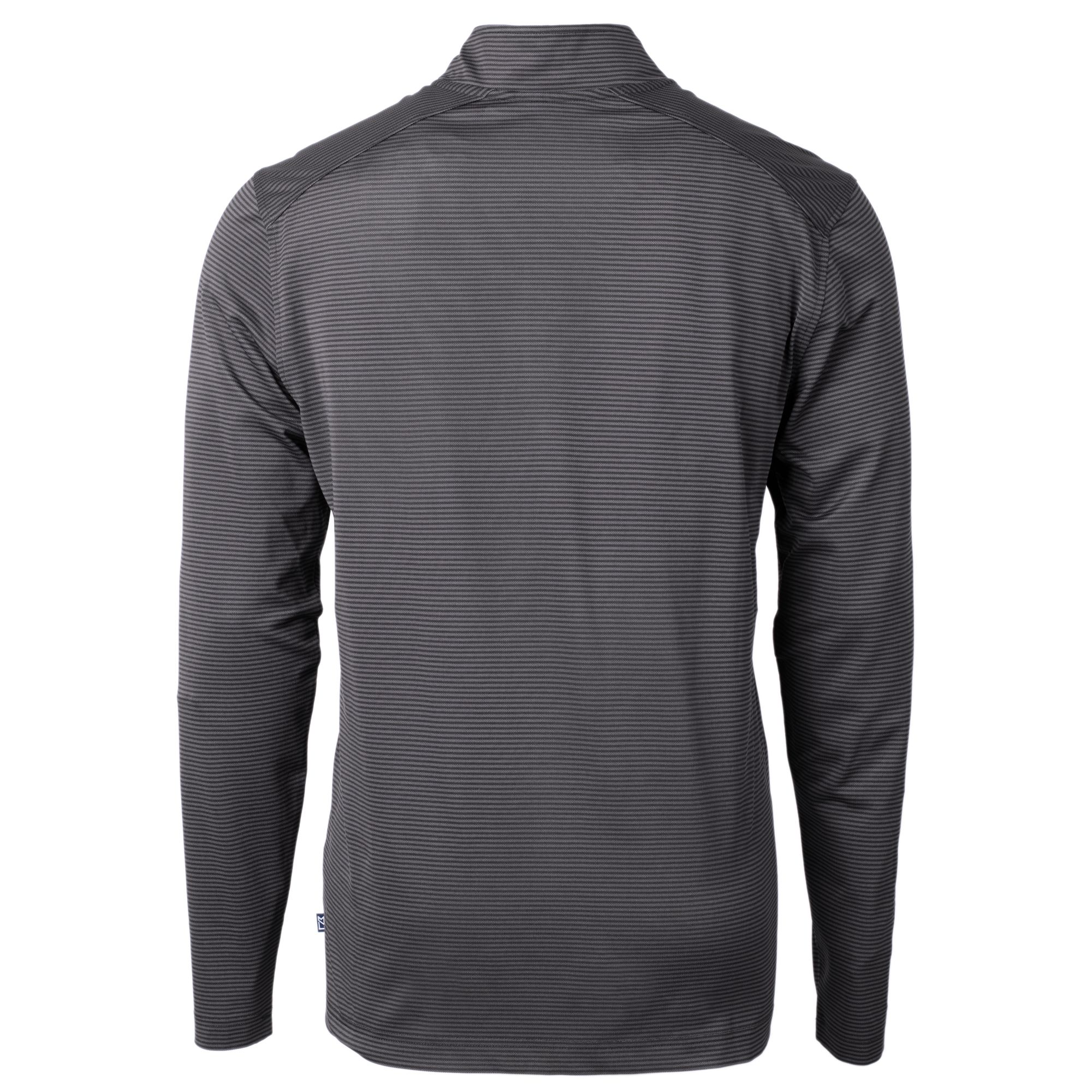 Men's Cutter & Buck Black/Gray Oakland Athletics Virtue Eco Pique Micro Stripe Big & Tall Recycled Quarter-Zip Pullover Top - Image 4