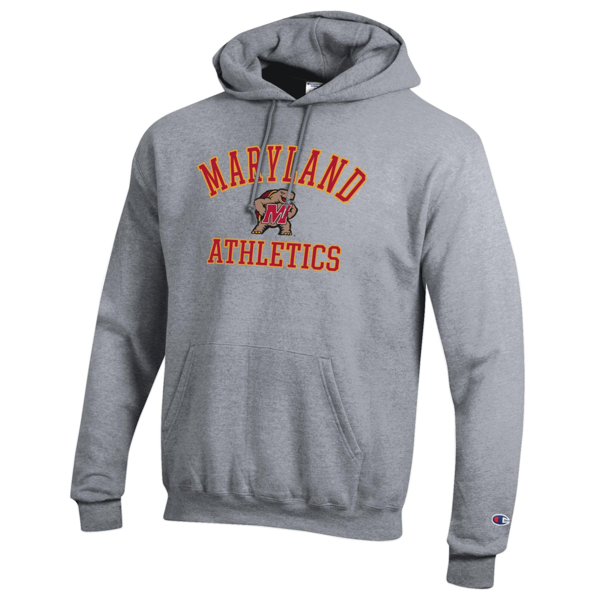 Men's Champion Gray Maryland Terrapins Athletics Logo Pullover Hoodie - Image 3