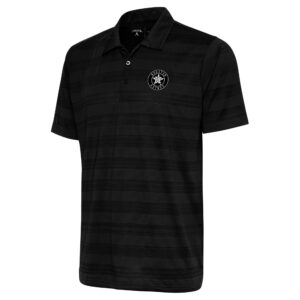Men's Antigua Black Houston Astros Metallic Compass Polo