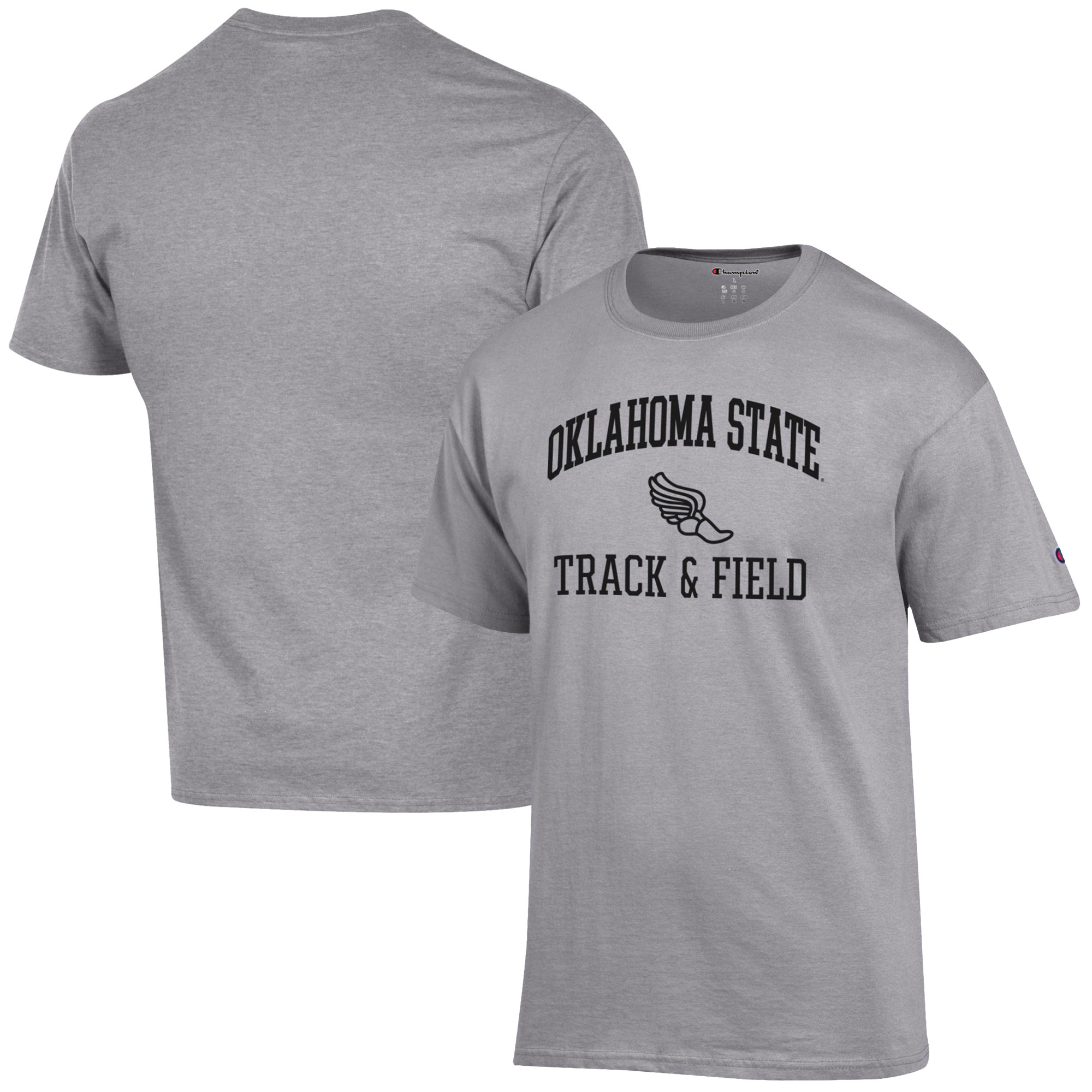 Men's Champion Gray Oklahoma State Cowboys Track & Field Icon T-Shirt