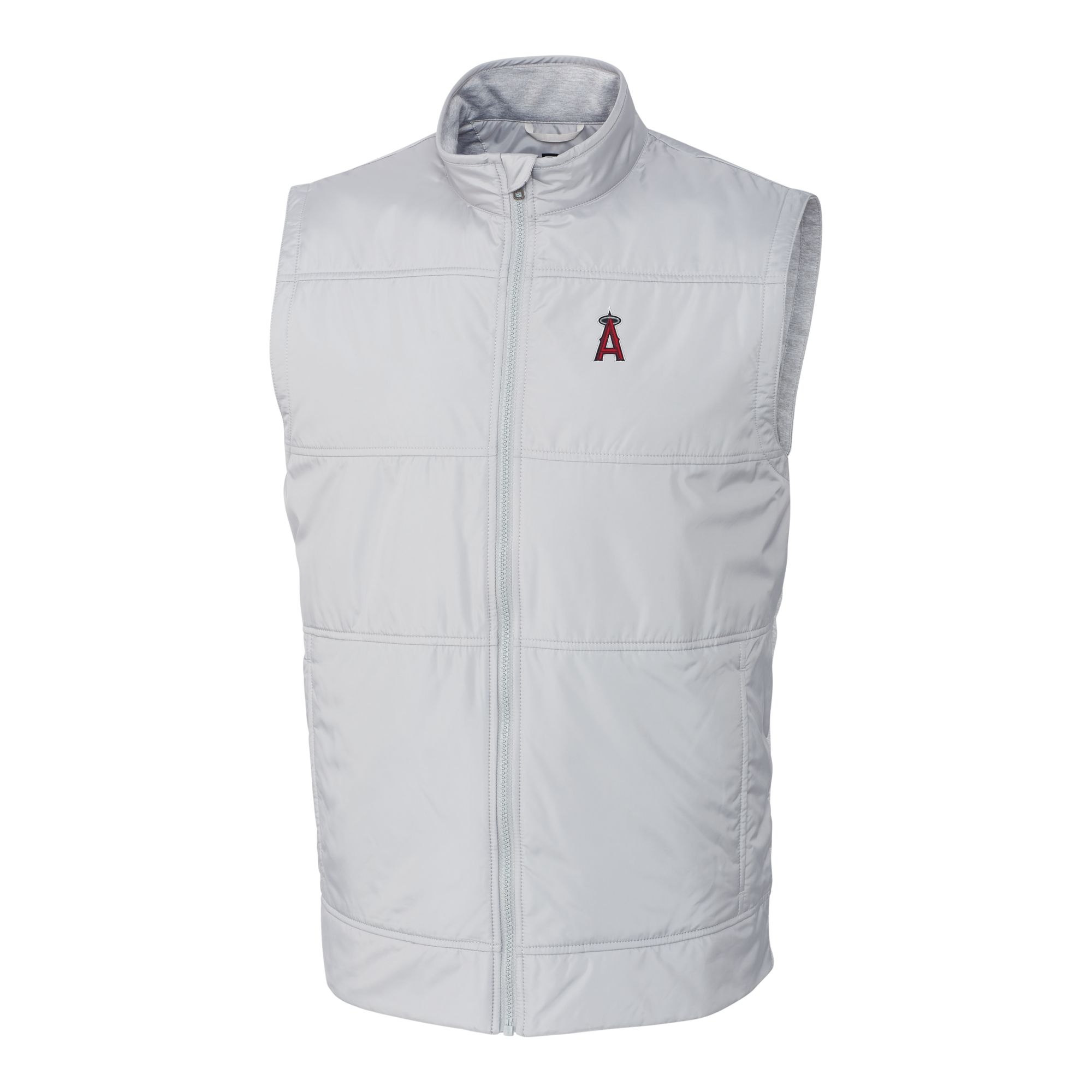 Men's Cutter & Buck Gray Los Angeles Angels Big & Tall Stealth Hybrid Quilted Windbreaker Full-Zip Vest - Image 6