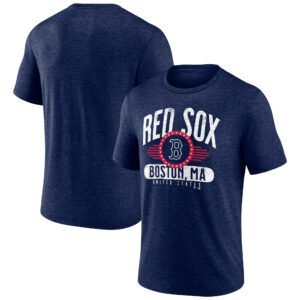 Men's Heather Navy Boston Red Sox Badge of Honor Tri-Blend T-Shirt