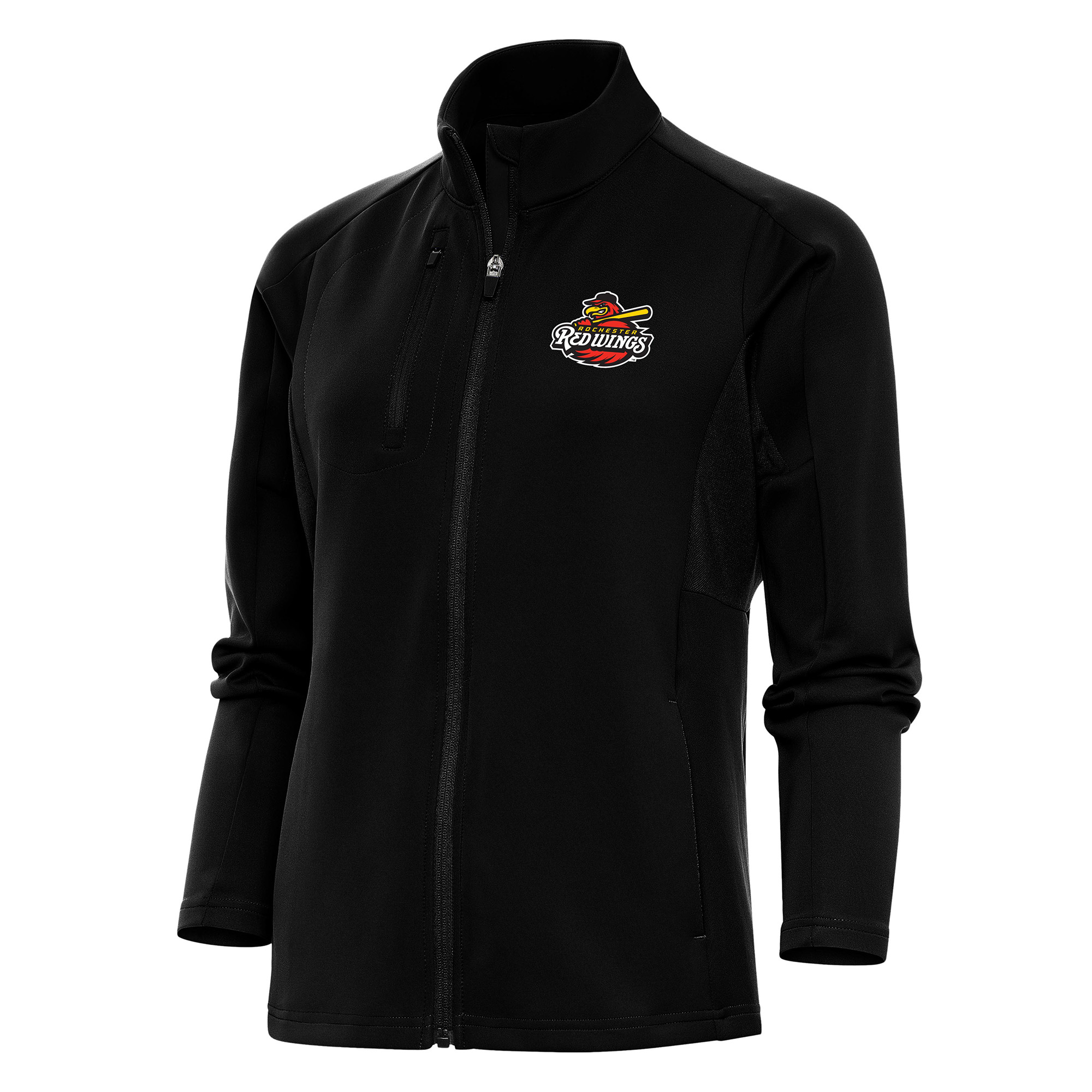 Women's Antigua Black Rochester Red Wings Generation Full-Zip Jacket