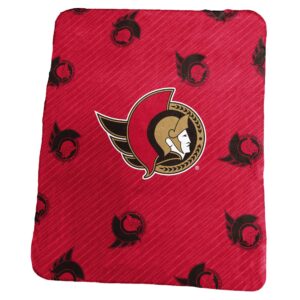 Ottawa Senators 50" x 60" Repeating Logo Classic Plush Throw Blanket