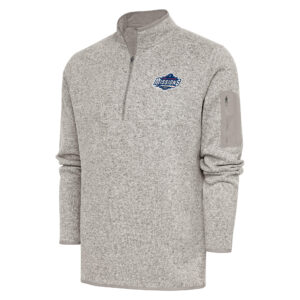 Men's Antigua  Oatmeal San Antonio Missions Fortune Quarter-Zip Pullover Jacket