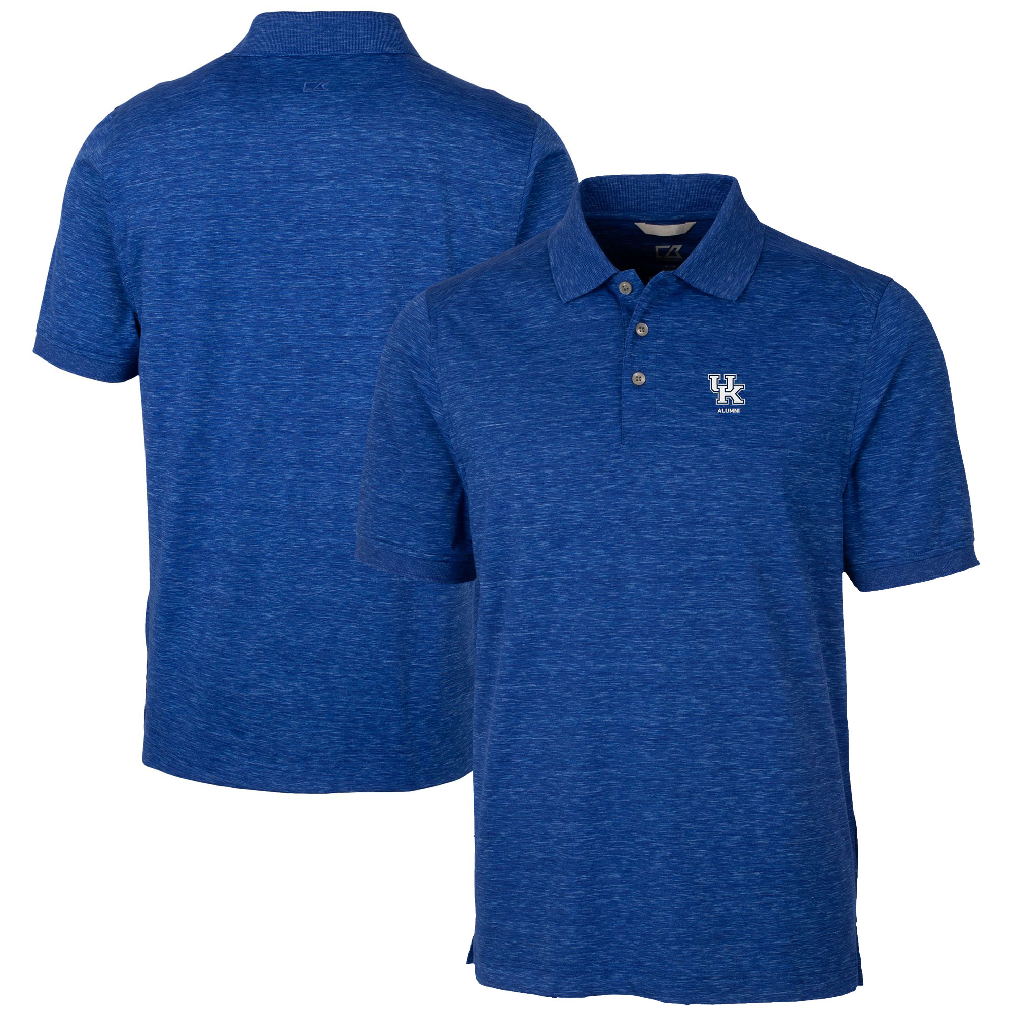 Men's Cutter & Buck Royal Kentucky Wildcats Alumni Logo Advantage Space Dye Tri-Blend DryTec Polo
