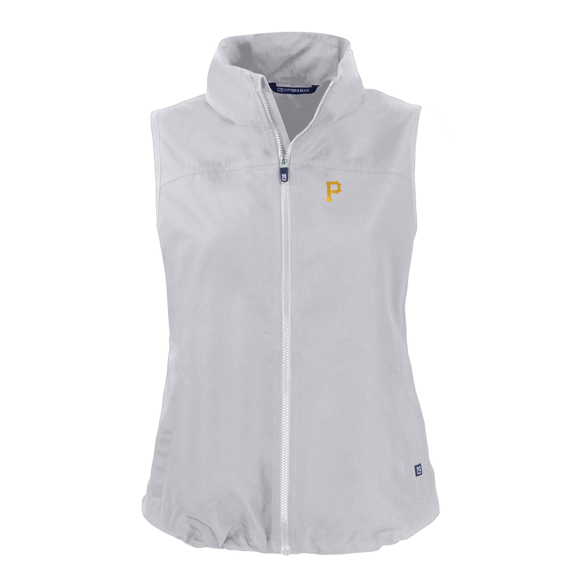 Women's Cutter & Buck Gray Pittsburgh Pirates Charter Eco Recycled Full-Zip Vest - Image 6