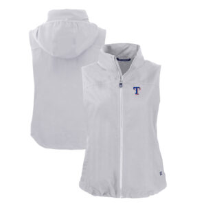 Women's Cutter & Buck  Gray Texas Rangers Charter Eco Recycled Full-Zip Vest
