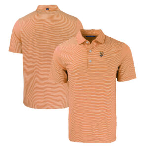 Men's Cutter & Buck Orange/White San Francisco Giants Forge Eco Double Stripe Stretch Recycled Polo