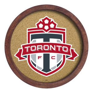 Toronto FC 20.25'' Round Faux Barrel Framed Cork Board