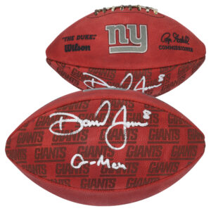 Daniel Jones New York Giants Autographed Wilson Duke Showcase Football with "G-Men" Inscription