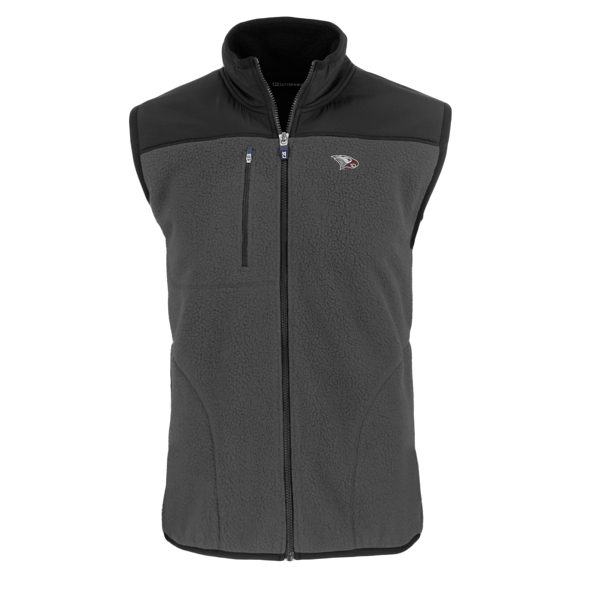 Men's Cutter & Buck Gray North Carolina Central Eagles Cascade Eco Sherpa Fleece Full-Zip Vest - Image 6