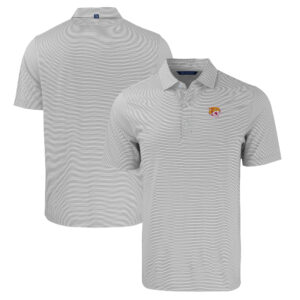 Men's Cutter & Buck  Gray/White Bethune-Cookman Wildcats Forge Eco Double Stripe Stretch Recycled Polo