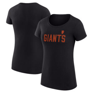 Women's G-III 4Her by Carl Banks  Black San Francisco Giants Dot Print Fitted T-Shirt