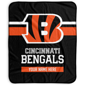 Pegasus Cincinnati Bengals 50" x 60" Stripes Personalized Fleece Blanket
