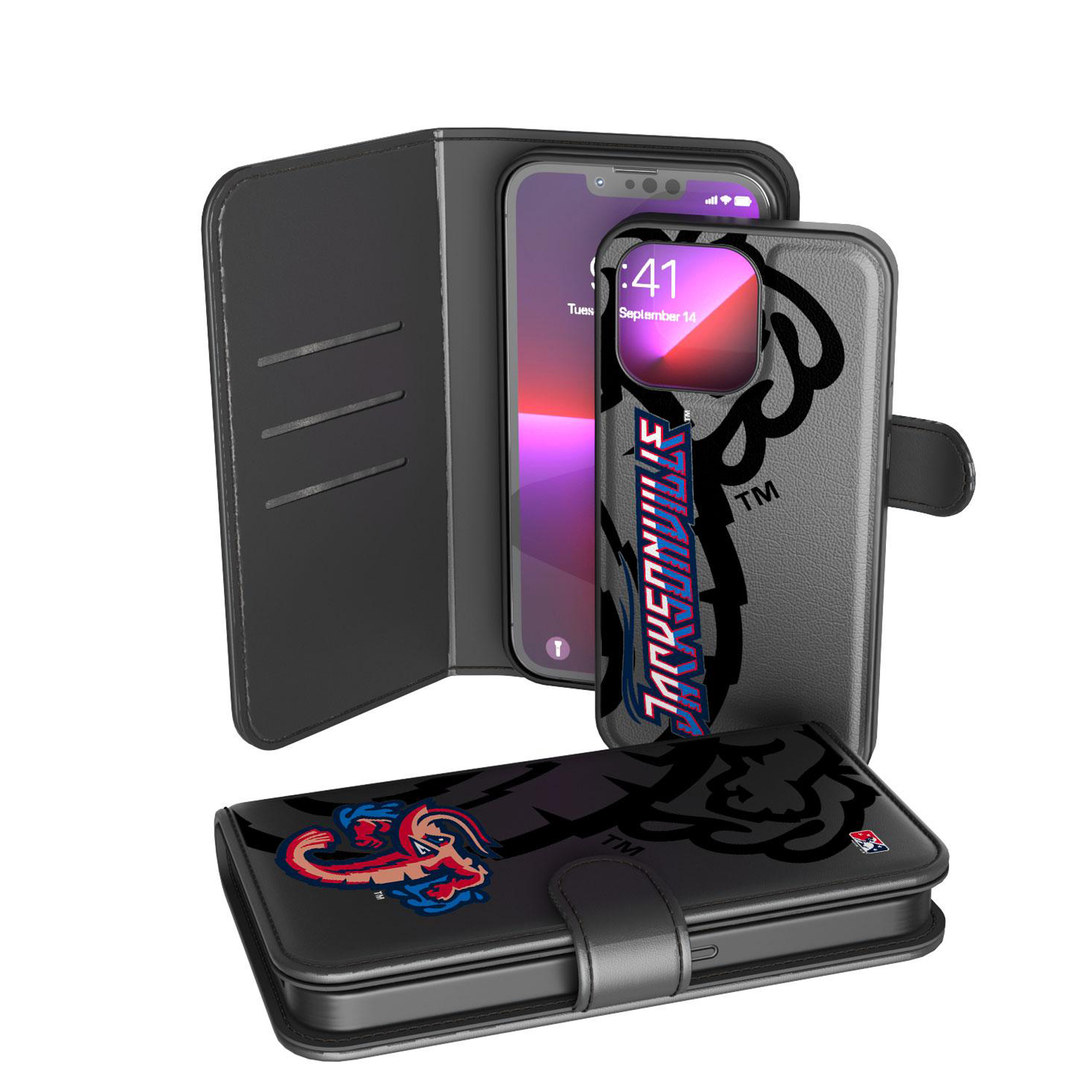 Keyscaper Black Jacksonville Jumbo Shrimp Tilt iPhone Wallet Case
