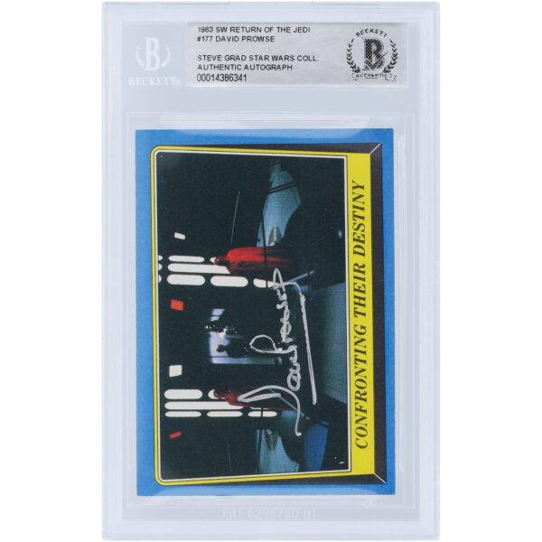 David Prowse Star Wars Autographed 1983 Topps Return of the Jedi Darth Vader #177 BAS Authenticated Card