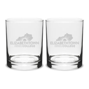 Elizabethtown Community and Technical College 14oz. Two-Piece Classic Double Old-Fashioned Glass Set