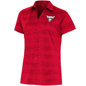 Women's Antigua  Red Chicago Bulls Brushed Metallic Compass Polo