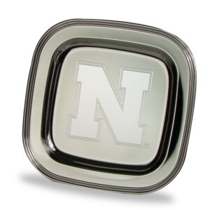 Nebraska Huskers 11.5" x 11.5" Elegant Silver Plated Square Tray