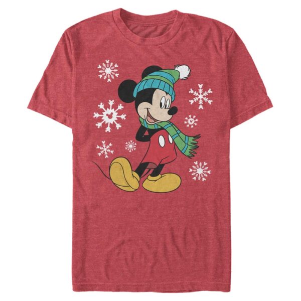 Men's Mad Engine Mickey Mouse Heather Red Mickey & Friends Holiday Graphic T-Shirt