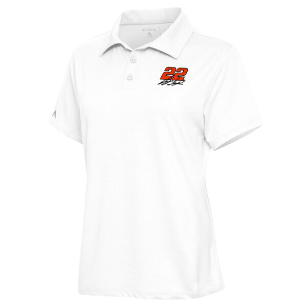 Women's Antigua  White Joey Logano Motivated Polo