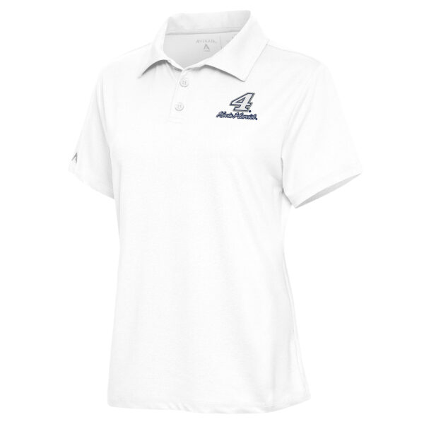 Women's Antigua  White Kevin Harvick Motivated Polo