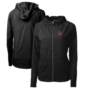 Women's Cutter & Buck Black Buffalo Bisons Adapt Eco Knit Hybrid Recycled Raglan Full-Zip Jacket