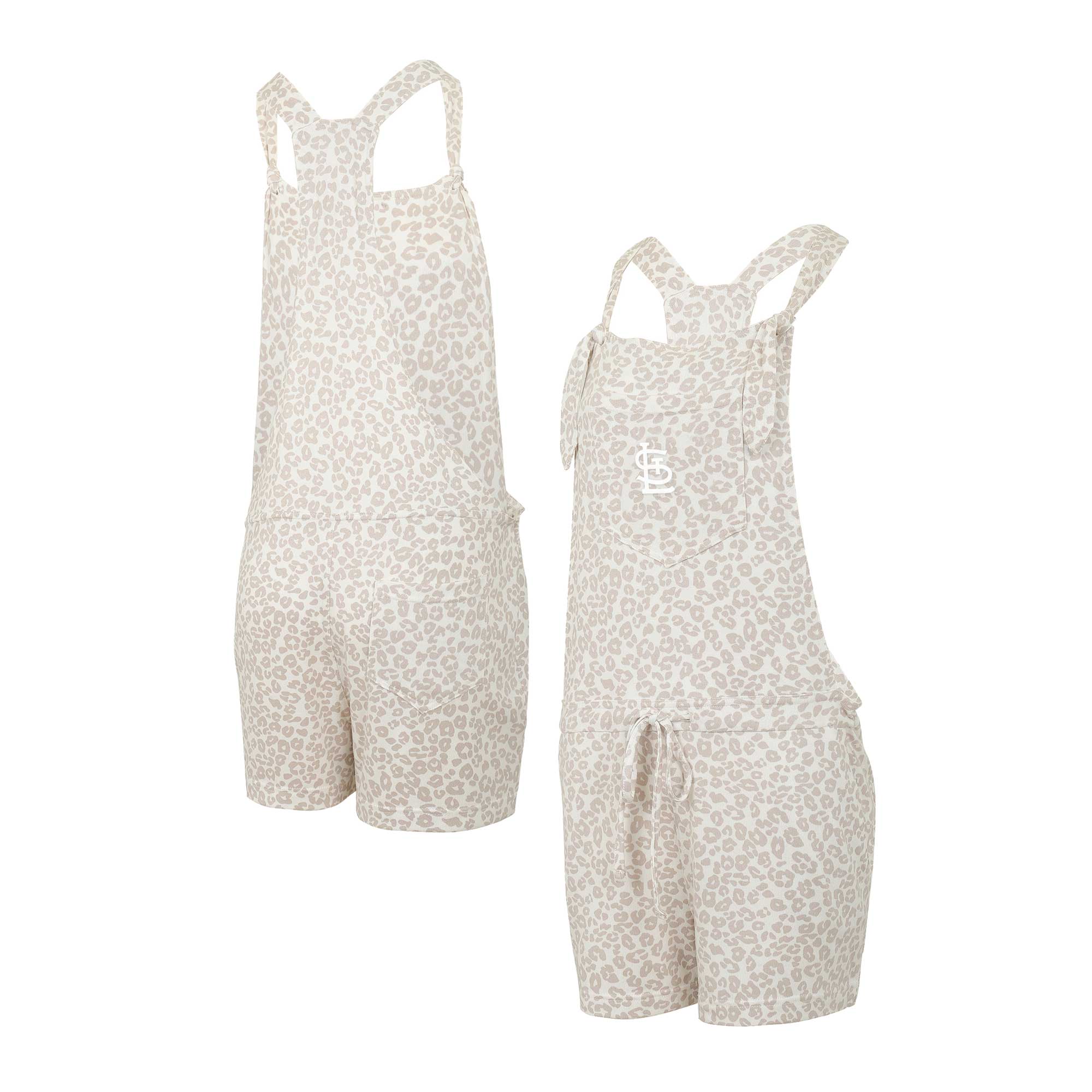 Women's Concepts Sport Cream St. Louis Cardinals Montana Hacci Knit Romper Overalls - Image 2