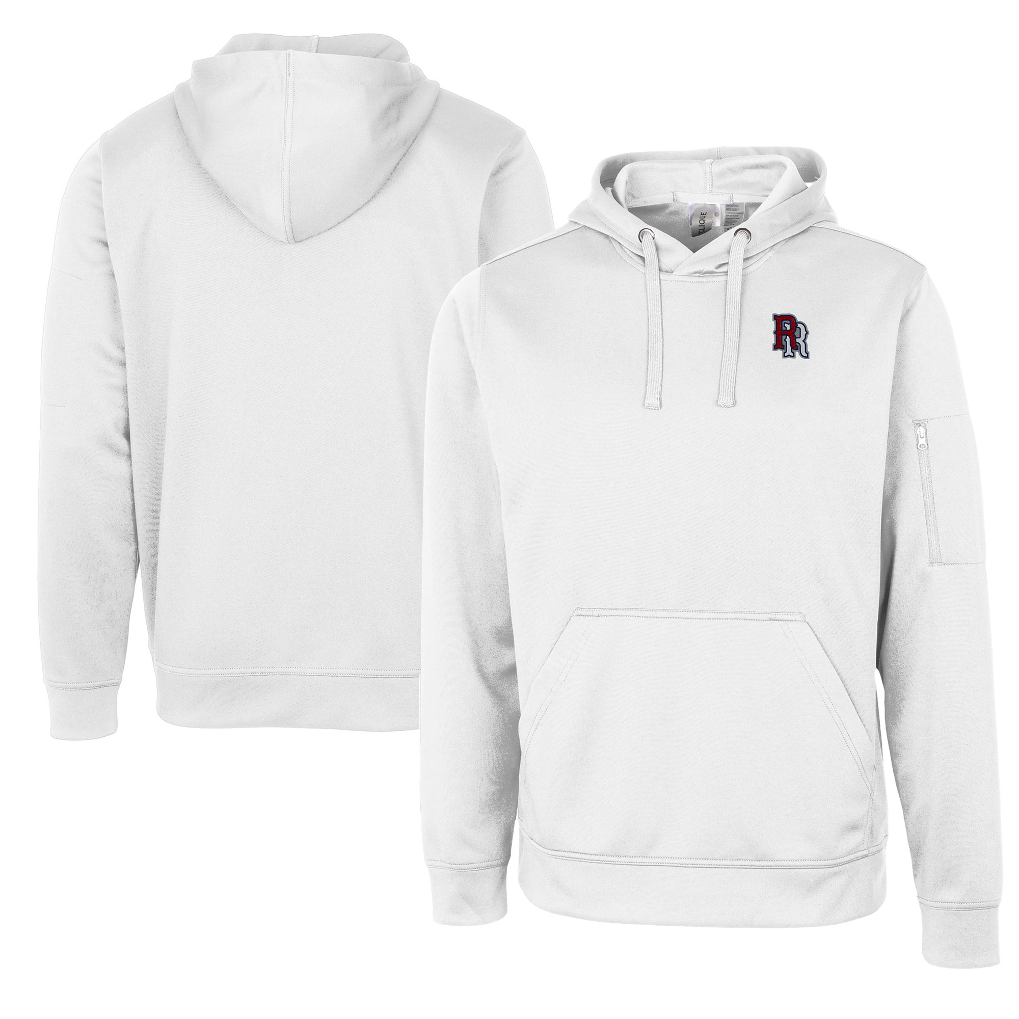 Unisex Cutter & Buck White Round Rock Express Clique Lift Eco Performance Pullover Hoodie Sweatshirt