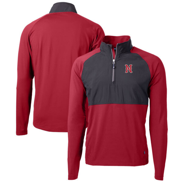 Men's Cutter & Buck  Red Nashville Sounds Adapt Eco Knit Hybrid Recycled Quarter-Zip Top