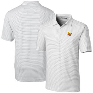 Men's Cutter & Buck  White Las Vegas Aviators Forge Pencil Stripe Stretch DryTec Polo