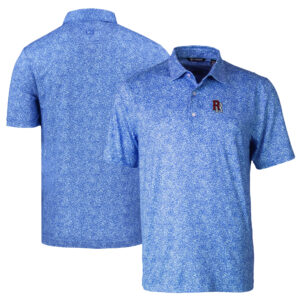 Men's Cutter & Buck Blue Round Rock Express DryTec Pike Constellation Print Stretch Polo