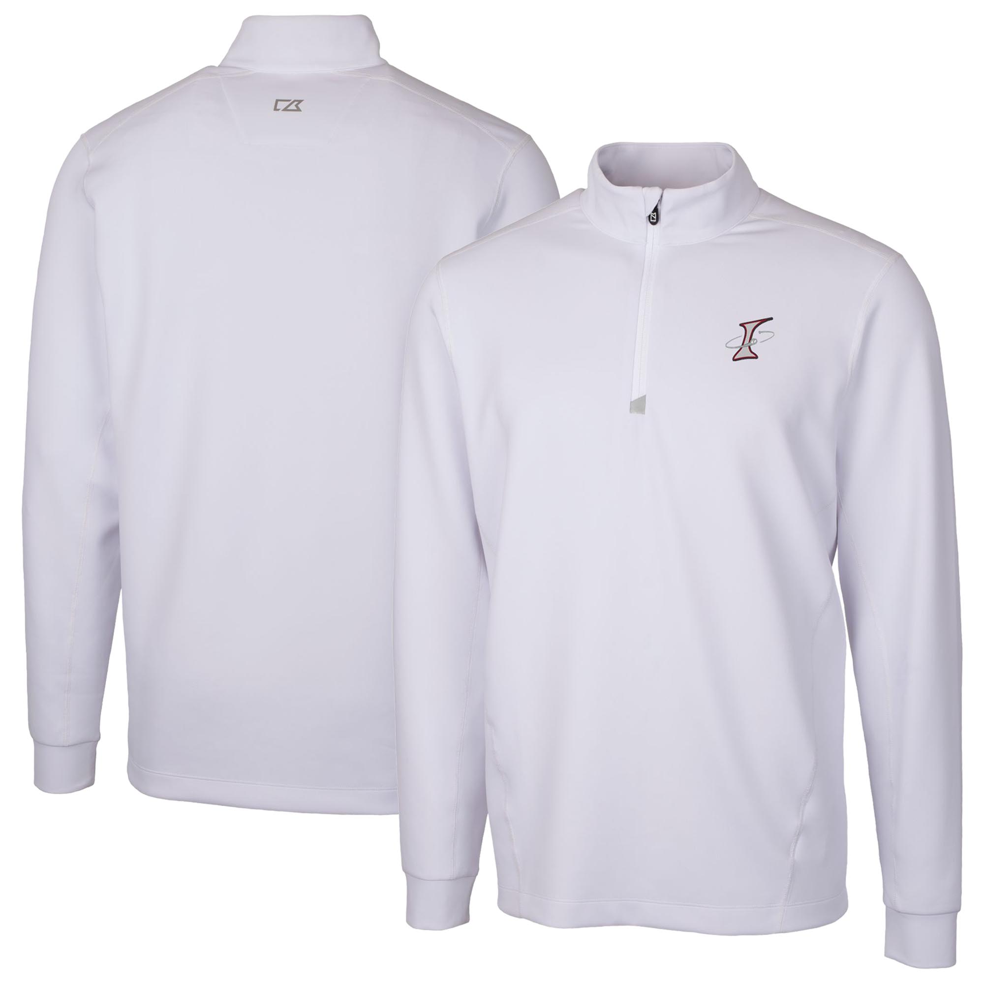 Men's Cutter & Buck White Albuquerque Isotopes Traverse Stretch Quarter-Zip Pullover Top