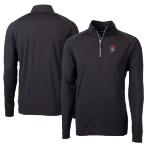 Men's Cutter & Buck  Black Fresno Grizzlies Adapt Eco Knit Stretch Recycled Big & Tall Quarter-Zip Pullover Top